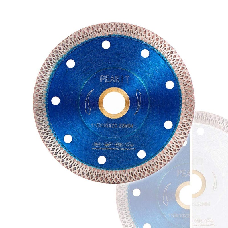 PEAKIT Tile Cutter Blade 4.5 Inch Porcelain Diamond Blade Ceramic Cutting Disc Wheel for Angle Grinder, Reversible Color - Image 1